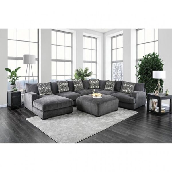 Kaylee Gray Chenille CM6587-OT  Ottoman by Furniture of America 6