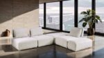Stavanger Light Gray Bouclé L-Sectional Contemporary Modular Sofa FM63001LG-F by Furniture of America 17