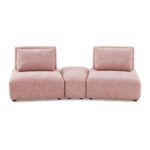 Stavanger Pink Curved 2-Seater Sofa with Ottoman Contemporary FM63001PK-D by Furniture of America 11