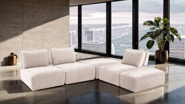 Stavanger Light Brown L-Sectional Sofa Contemporary FM63001LB-F by Furniture of America 9