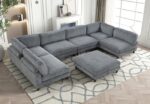 Dagenham Gray Sectional Sofa [A] – Contemporary Modular Design FM6800GY-A by Furniture of America 11
