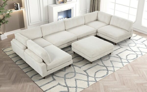 Dagenham Beige Sectional Sofa [A] FM6800BG-A by Furniture of America 12