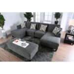 Lowry Gray Sectional Sofa with Ottoman CM6363-SET by Furniture of America 19