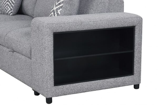 Chatteris Gray Contemporary Sectional Sofa with Sleeper & Storage FM64000GY-SECT-R by Furniture of America 15
