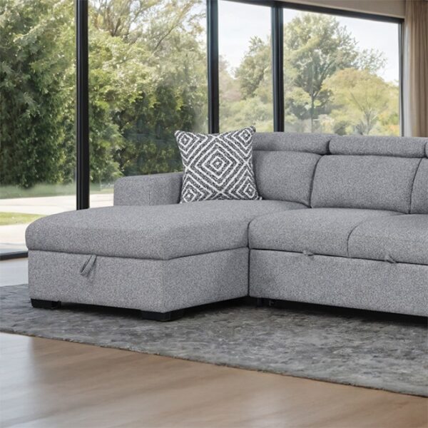 Chatteris Gray Contemporary Sectional Sofa with Storage & Sleeper  FM64000GY-SECT-L  by Furniture of America 11