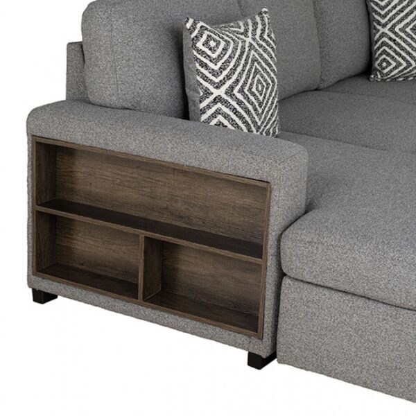 Chatham Gray Contemporary Sectional Sofa with Sleeper FM64005GY-SECT-R by Furniture of America 17