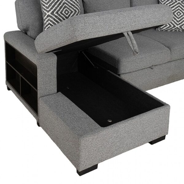 Chatham Gray Contemporary Sectional Sofa with Sleeper FM64005GY-SECT-R by Furniture of America 19