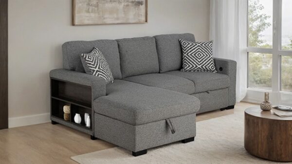 Chatham Gray Contemporary Sectional Sofa with Sleeper FM64005GY-SECT-L by Furniture of America 19