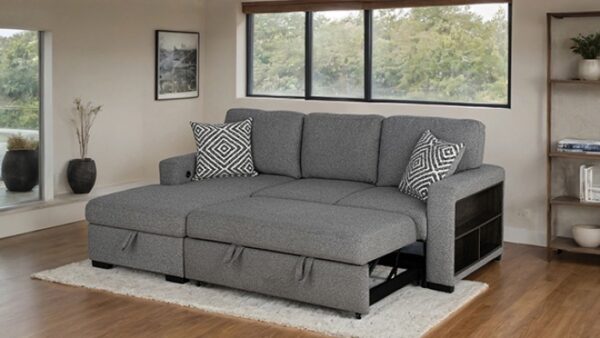 Chatham Gray Contemporary Sectional Sofa with Sleeper FM64005GY-SECT-L by Furniture of America 13