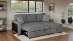 Chatham Gray Contemporary Sectional Sofa with Sleeper FM64005GY-SECT-R by Furniture of America 23
