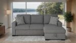 Chatham Gray Contemporary Sectional Sofa with Sleeper FM64005GY-SECT-R by Furniture of America 21