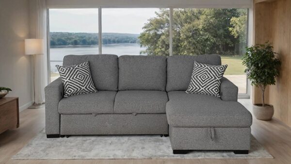 Chatham Gray Contemporary Sectional Sofa with Sleeper FM64005GY-SECT-R by Furniture of America 12