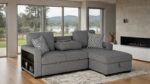Chatham Gray Contemporary Sectional Sofa with Sleeper FM64005GY-SECT-R by Furniture of America 24
