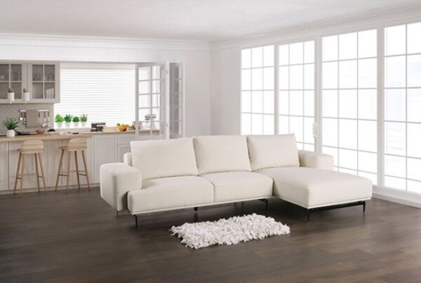 Baerum Contemporary Linen White Sectional Sofa FM63006WH-SECT-R by Furniture of America 9