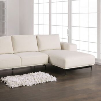 Baerum Contemporary Linen White Sectional Sofa FM63006WH-SECT-R by Furniture of America