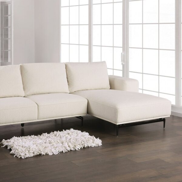 Baerum Contemporary Linen White Sectional Sofa FM63006WH-SECT-R by Furniture of America 8