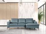 Stordal Contemporary Blue Leather Match Sectional Sofa FM69004BL-SECT-R by Furniture of America 16