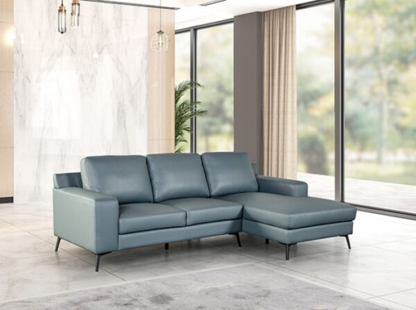 Stordal Contemporary Blue Leather Match Sectional Sofa FM69004BL-SECT-R by Furniture of America 12