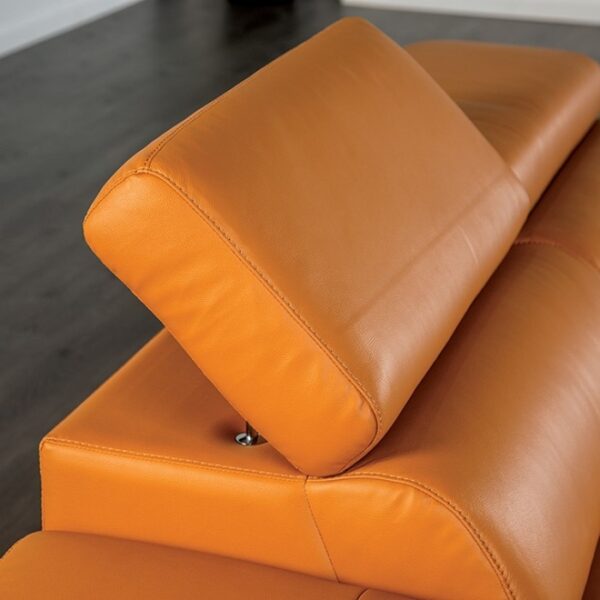 Vadso Contemporary Tangerine Leather Match Sectional Sofa FM69005LB-SECT-R by Furniture of America 10