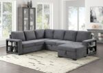 Stockwell Contemporary Dark Gray Sleeper Sofa Sectional FM6966DG-SECT by Furniture of America 20