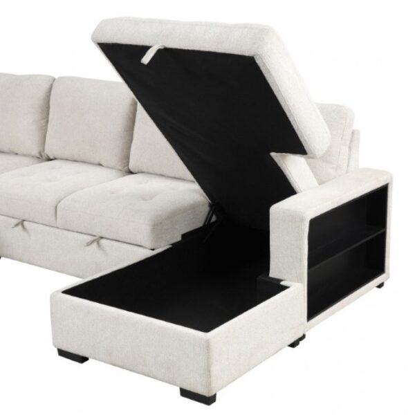 Stockwell Contemporary Beige Sleeper Sofa Sectional FM6966BG-SECT by Furniture of America 11