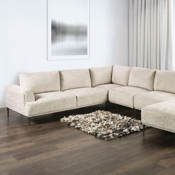 Gladbach Contemporary Light Brown J-Shaped Sectional | FM63007LB-SECT-J by Furniture of America 8