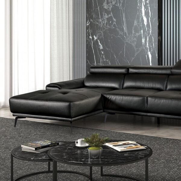 Vadso Contemporary Black Sectional with Left Chaise | FM69005BK-SECT-L by Furniture of America 5