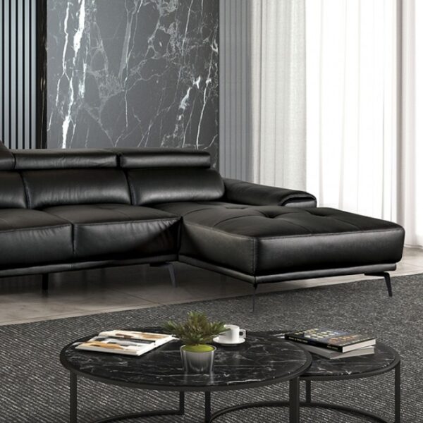Vadso Contemporary Black Sectional with Right Chaise | FM69005BK-SECT-R by Furniture of America 5