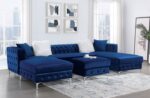 Ciabattoni Transitional Navy Double Chaise Sectional Sofa | CM6256NV-SECT by Furniture of America 20