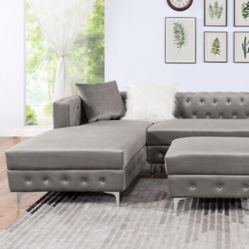 Ciabattoni Transitional Gray Double Chaise Sectional Sofa | CM6256GY-SECT by Furniture of America