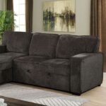 Ines Contemporary Dark Gray Sectional Sofa with Pullout Sleeper & Storage Chaise CM6964DG-SECT by Furniture of America 13