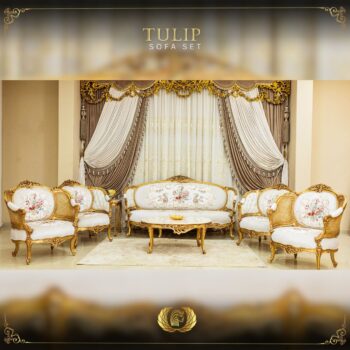 5Pcs Handmade Gold Tulip Sofa Set