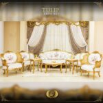 5Pcs Handmade Gold Tulip Sofa Set 12