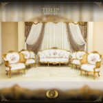 5Pcs Handmade Gold Tulip Sofa Set 13