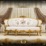 5Pcs Handmade Gold Tulip Sofa Set 14