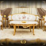 Handmade Gold Tulip Coffee Table 11