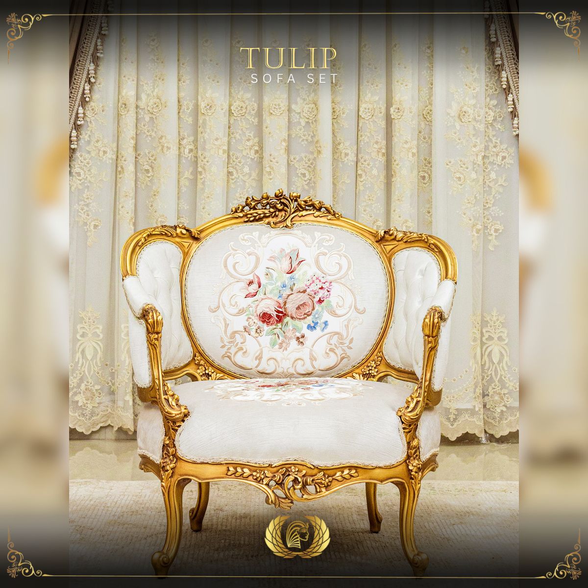 Handmade Gold Tulip Chair 2 Handmade Living Mobilia Cleopatra 3 Handmade Gold Tulip Chair 2 3