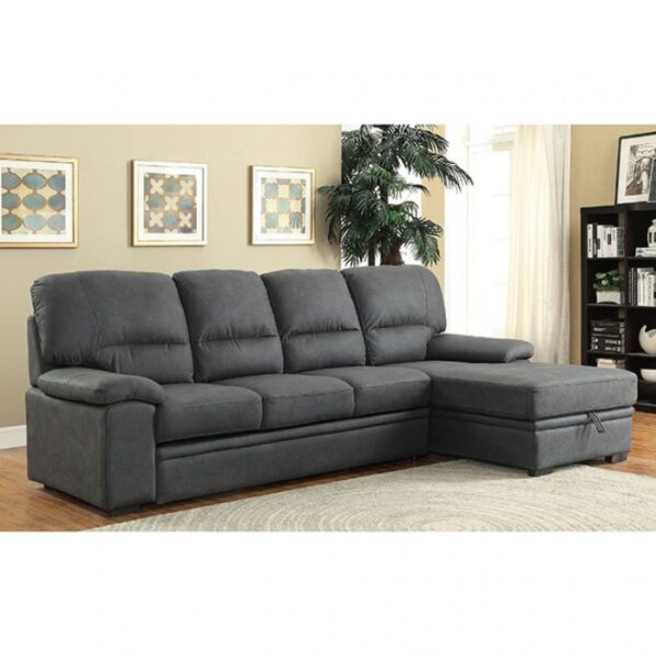 Alcester Contemporary Graphite Sectional Sofa Bed with Storage | CM6908BK-SET by Furniture of America 16