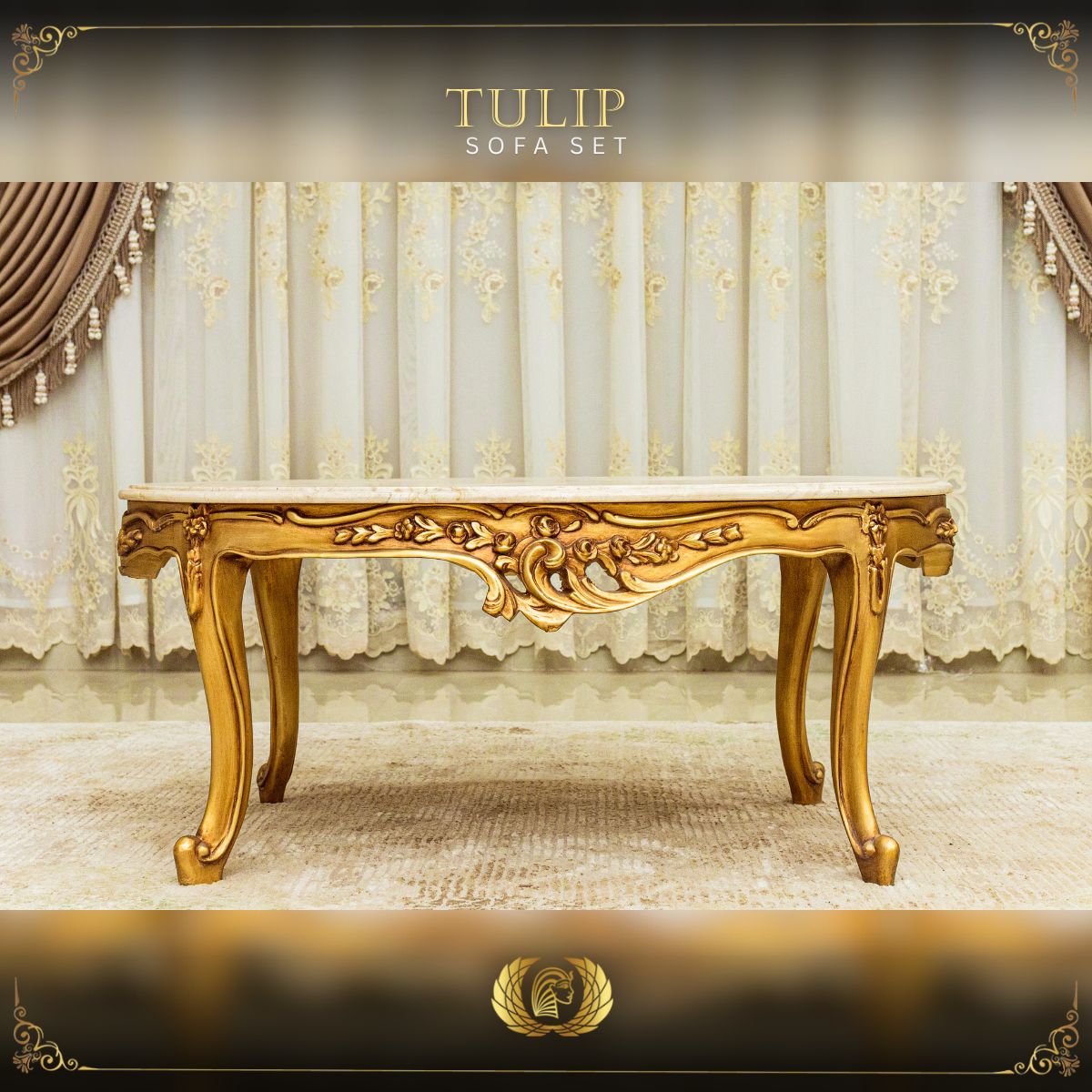 Handmade Gold Tulip Coffee Table Handmade Accent Mobilia Cleopatra 3 Handmade Gold Tulip Coffee Table 3