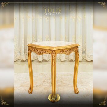 Handmade Gold Tulip End Table