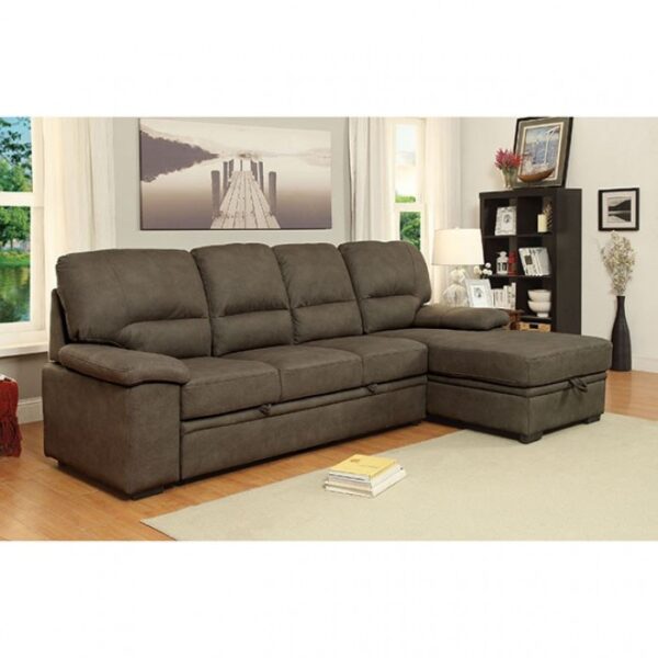 Alcester Contemporary Brown Sectional Sofa Bed with Storage | CM6908BR-SET by Furniture of America 10