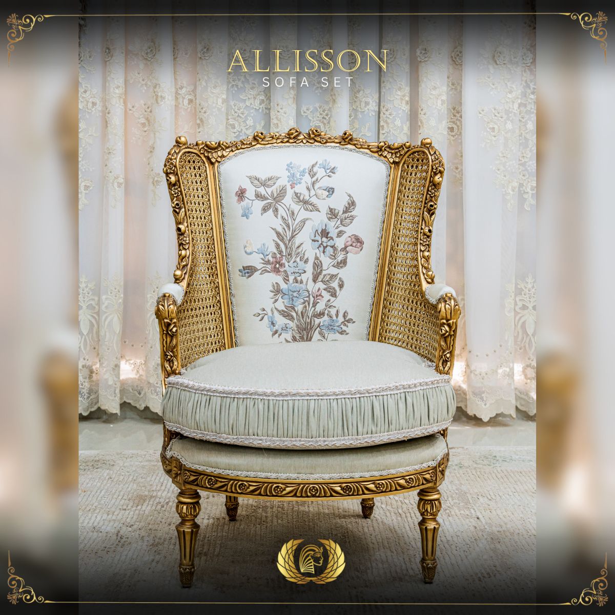 Handmade Gold Allison Chair Handmade Living Mobilia Cleopatra 3 Handmade Gold Allison Chair 3