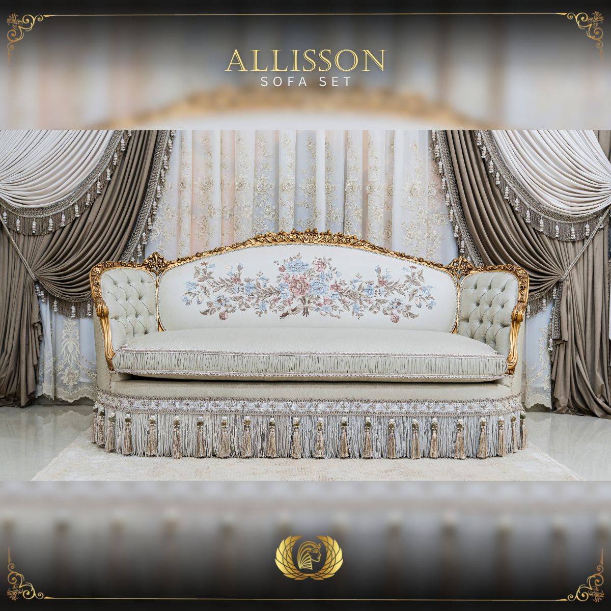 Handmade Gold Allison Sofa Handmade Living Mobilia Cleopatra 3 Handmade Gold Allison Sofa 3