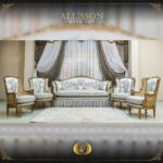 5Pcs Handmade Allison Gold Sofa Set 12