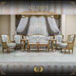 5Pcs Handmade Allison Gold Sofa Set 13