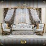 5Pcs Handmade Allison Gold Sofa Set 14