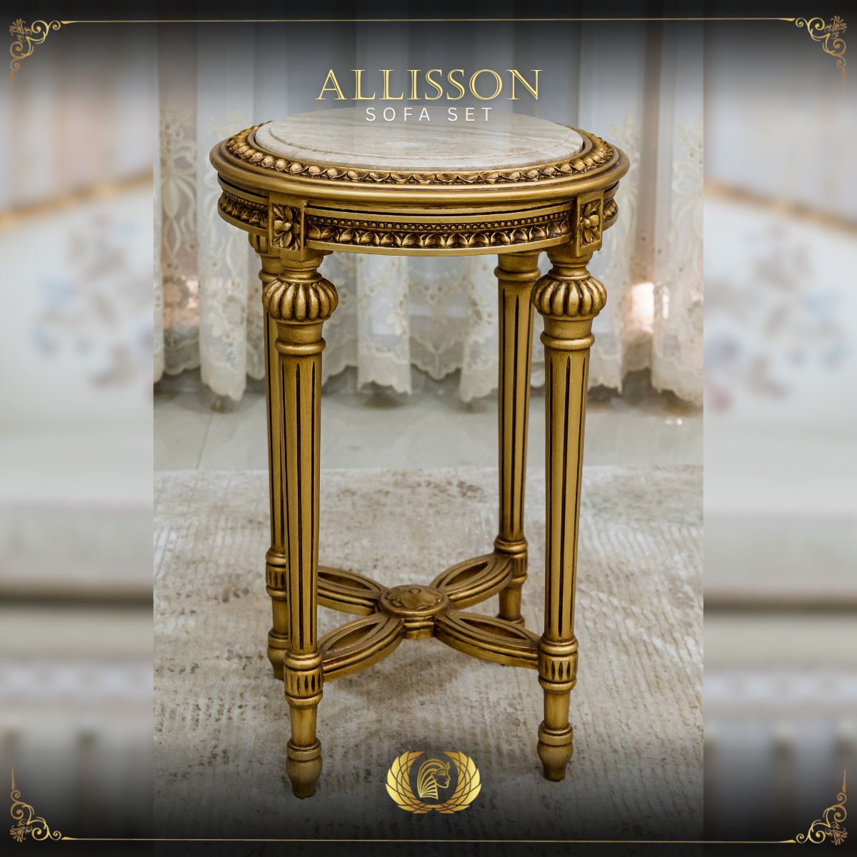 Handmade Gold Allison End Table Handmade Accent Mobilia Cleopatra 3 Handmade Gold Allison End Table 3