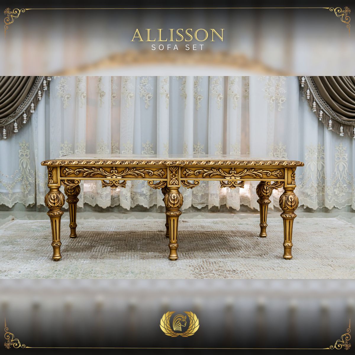 Handmade Gold Allison Coffee Table Handmade Accent Mobilia Cleopatra 3 Handmade Gold Allison Coffee Table 3