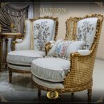 5Pcs Handmade Allison Gold Sofa Set 18