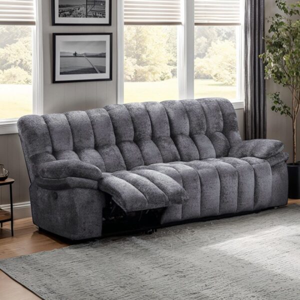 Hieronymus Dark Gray Manual Reclining Sofa with Pillow Top Arms | FM64001DG-SF-M by Furniture of America 5